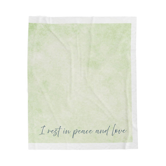 Plush Blanket Rest in Words of Peace and Love