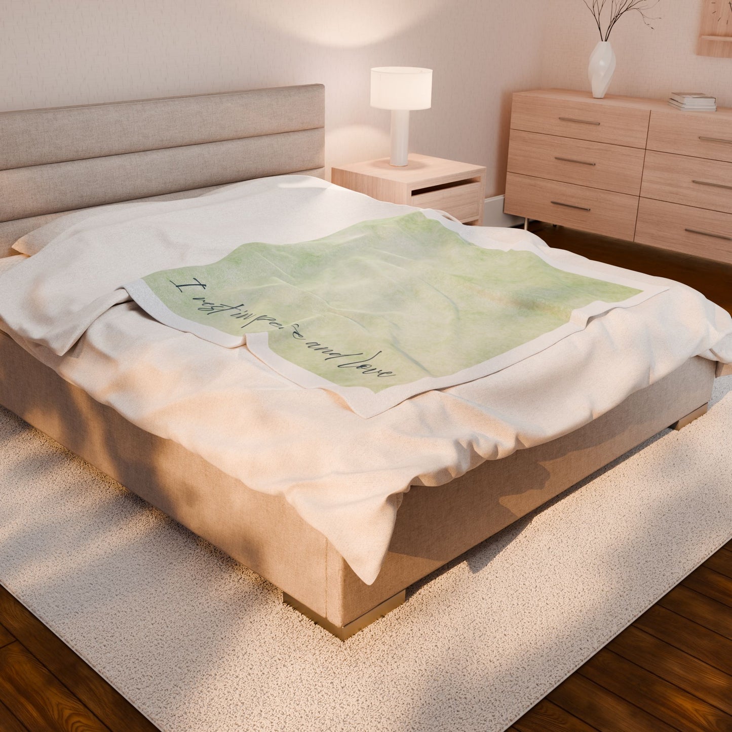 Plush Blanket Rest in Words of Peace and Love