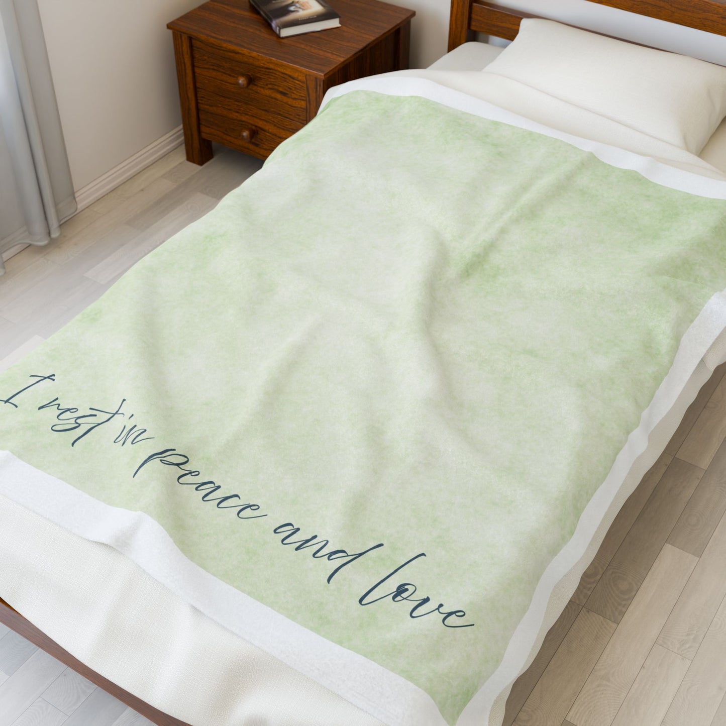 Plush Blanket Rest in Words of Peace and Love