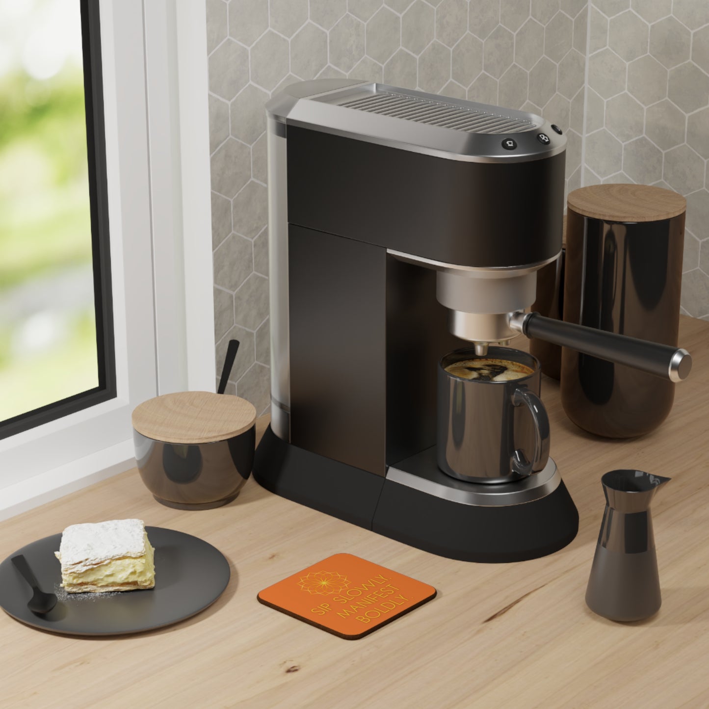 Coaster Set: Sip Slowly, Manifest Boldly