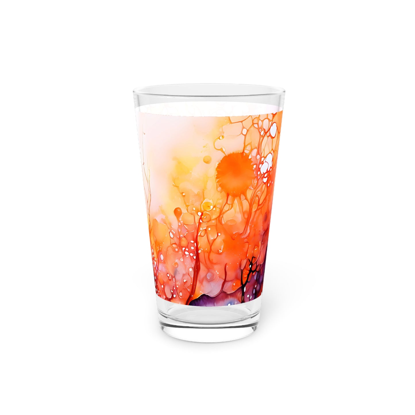 Vibrant Art Pint Glass, Colorful Drinkware, Unique Gift for Nature Lovers, Motivational Water Glass, Home Bar Essentials, Artistic Glassware