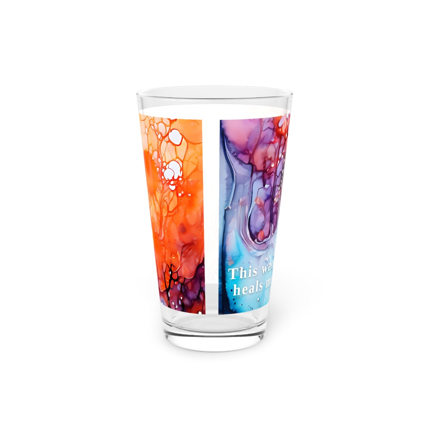 Vibrant Art Pint Glass, Colorful Drinkware, Unique Gift for Nature Lovers, Motivational Water Glass, Home Bar Essentials, Artistic Glassware